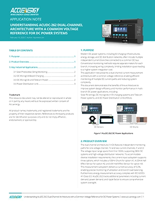 Application note preview - Dual channel monitoring for DC power monitoring