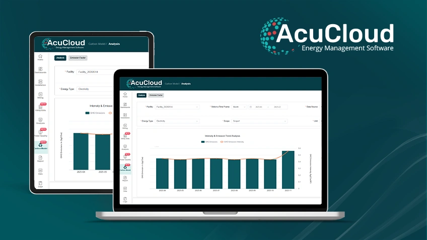 AcuCloud Carbon Module for Scope 1 and Scope 2 Emissions Tracking