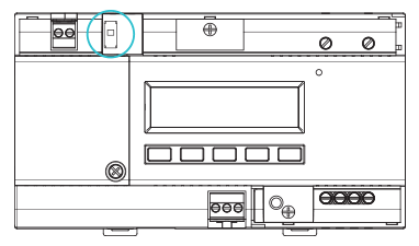 Front view drawing of the AcuDC-261 MID