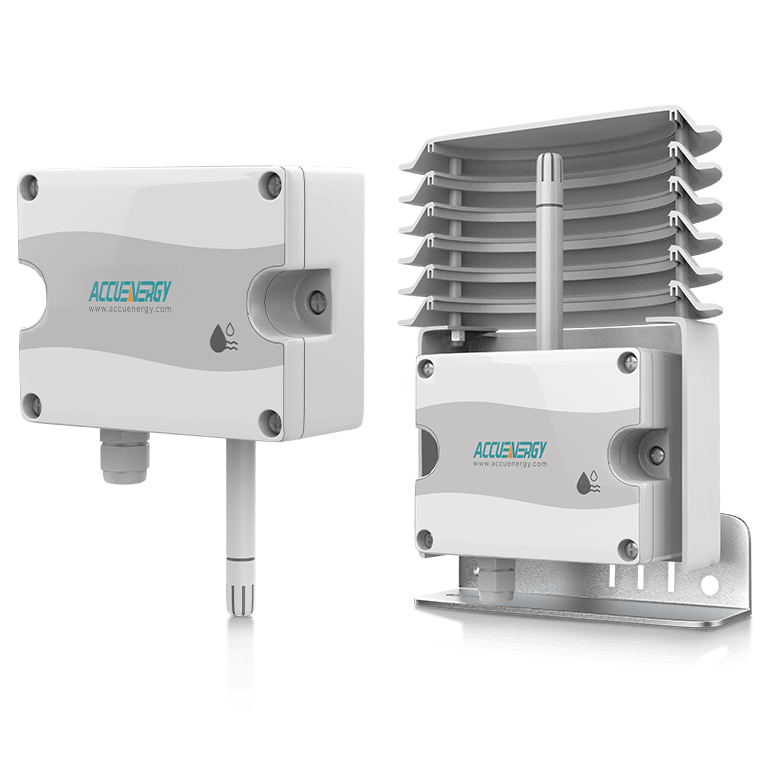 Front-left angled view of the AcuHUM OA/OAW outdoor air humidity and temperature sensor.