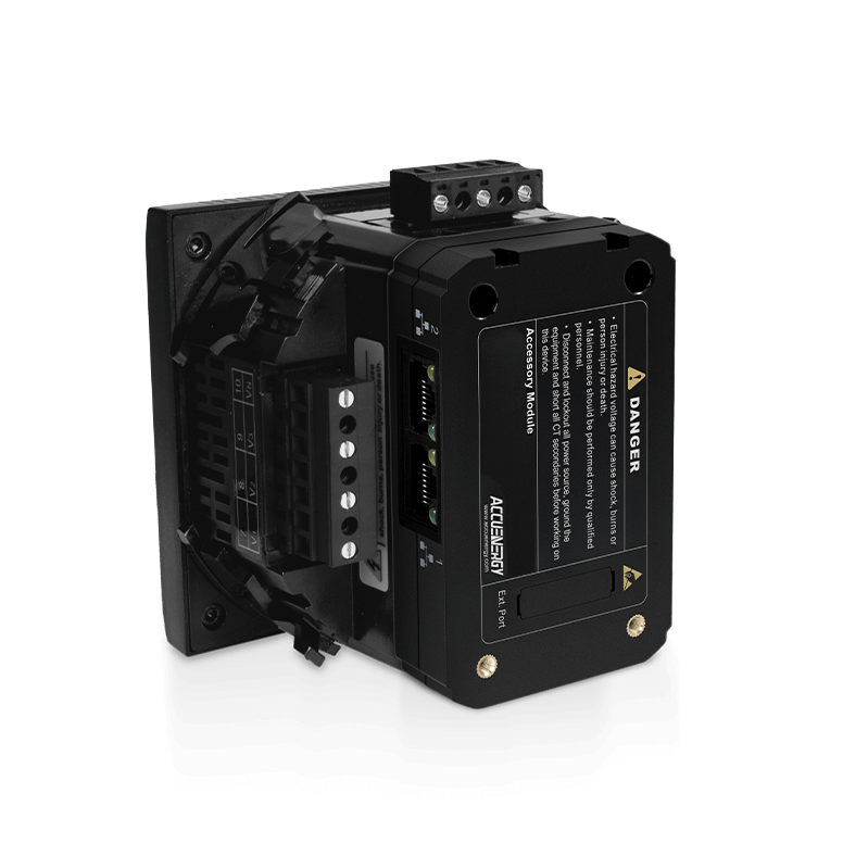 Right quarter-angle view of the AXM-NET2 with the Acuvim II