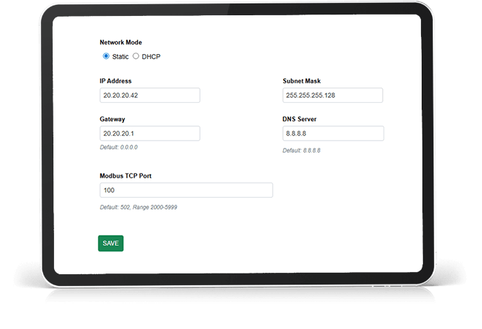 NET2 Web Interface - Device Settings