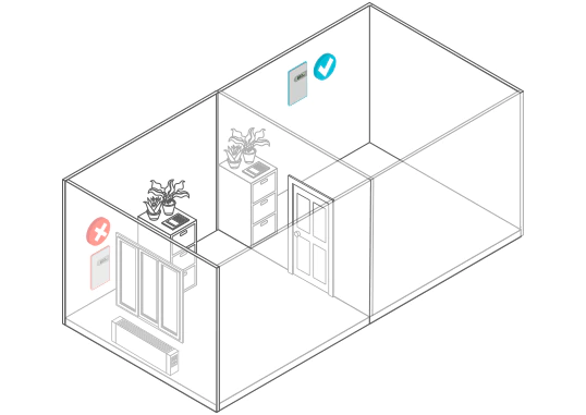 Room mount temperature sensor placement.