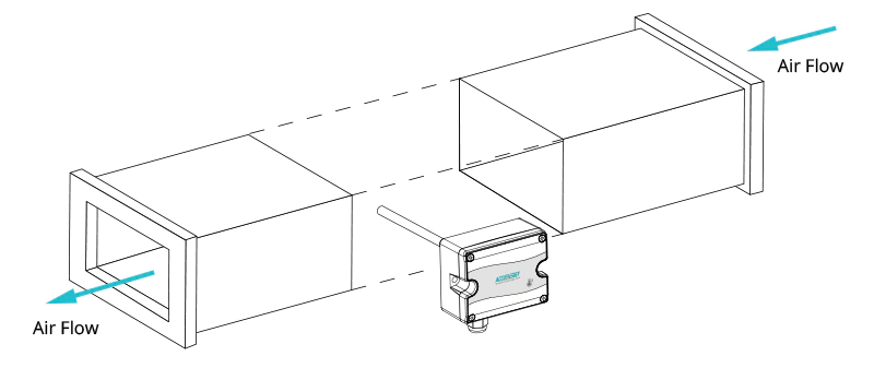 Temperature sensor HVAC ductwork airwork.